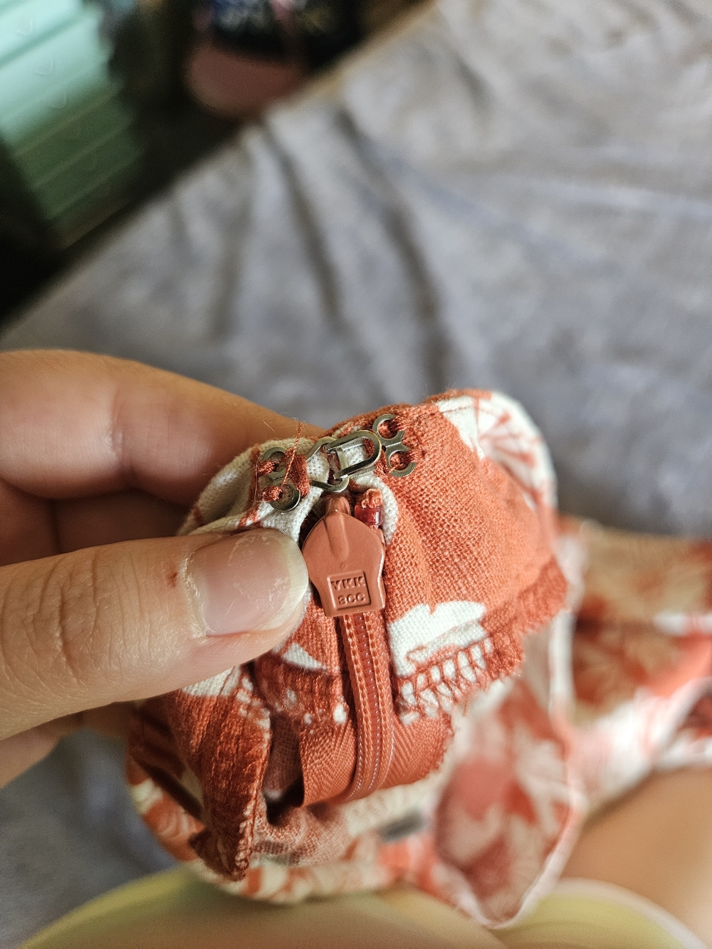 Old Navy  Linen Orange ( red color listed on tag ) Floral Midi Skirt Size Large - Picture 5 of 16
